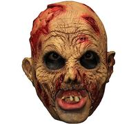Jesters Party Undead Zombie Chinless Halloween Latex Head Mask, Terrifying and Realistic, Hand-Painted, Allows Talking/Eating, Medium (Teeth not included)