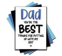 Jesting Jackass Card For Dad Father'S Day Cards Funny Dad Card You'Re The Best Thanks For Putting Up With My Sh*t Thank You Card Best Dad Parent Family C176