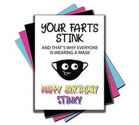 Jesting Jackass Funny Birthday Card Lockdown Theme For Men Women Brother Son Husband Boyfriend Wife Girlfriend Novelty Cheeky Cards Fart Stink Jokes C668