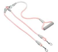 Jestrem Double Dog Leash for Two Dogs, Y-Shaped No Tangle Dog Rope for Small Medium Dogs, High-Strength Nylon Braided Leash with Soft Foam Handle, Pink Gray Morandi Color