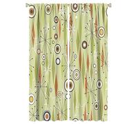 JESTRONRY Mid Century Curtains,Vintage 1950s Modern Retro Atomic Pattern Blackout Rod Pocket Window Drapes for Living Room Bedroom Kitchen Bathroom Home Decor 42x63in