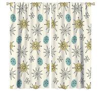 JESTRONRY Mid Century Modern Curtains. Retro 1950s Vintage Style Atomic Background Home Fabric Living Room Bedroom Kitchen Bathroom Decor 42x45in
