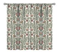 JESTRONRY Retro Floral Blackout Window Curtains,William Morris Vintage Flowers Theme Home Fabric Living Room Bedroom Bathroom Kitchen Decor,Set of 2 Panel W42xL45in