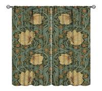 JESTRONRY Vintage Floral Curtains for Living Room,Window Treatments Bedroom Curtain, William Morris Art Style Home Decor Blackout Drapes 2 Panel Set W42xL45in