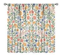 JESTRONRY William Morris Design Bedroom Curtains,Classical Victorian Floral Vintage Abstract Style Blackout Rod Pocket Window Drapes for Living Room Kitchen Bathroom Decor,2 Panel Set W42xL45in