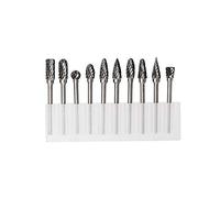JESTUOUS Carbide Burr Set Double Cut 1/8 Inch Shank with 1/4 Head,10pcs