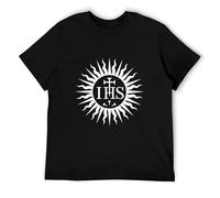Jesuit Order White Yellow Black red Mens t Shirt Men Jesus Church Catholic Society of God Christ Men's Women's Black