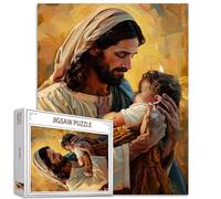 Jesus 1000 Piece Jigsaw Puzzles for Adults Jesus Golding Baby Puzzles Christ Religious Puzzle Challenging Family Activity Games Colorful DIY Craft Puzzle for Home Decor Gifts