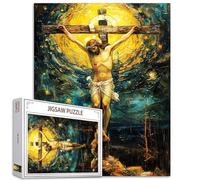 Jesus 1000 Piece Jigsaw Puzzles for Adults Jesus on The Cross Puzzles Christ Religious Puzzle Challenging Family Activity Games Colorful DIY Craft Puzzle for Home Decor Gifts
