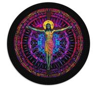Jesus 1000 Piece Round Puzzle Jigsaw for Adults Jigsaw Unique Difficult Near Impossible 1000pcs (67.5x67.5cm)