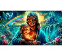 Jesus 1000 Pieces Jigsaw Puzzles for Adults Challenging Game Jigsaw Puzzle Home Decors for The Whole for Women, Gifts for Men 75x50cm/1000pcs