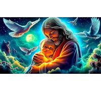 Jesus 1000 Pieces Jigsaw Puzzles for Adults Educational Games Jigsaw Puzzle Home Decoration for Men Women Elders Seniors 38x52cm/1000pcs