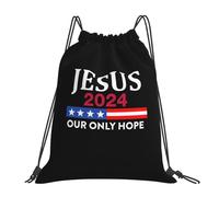 Jesus 2024 Our Only Hope Women Men String Backpack Durable Gym Sack Adjustable Drawstring Backpack For Swim Travel Gym