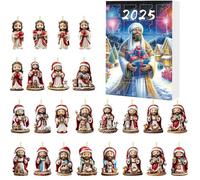 Jesus Advent Calendar 2025, Nativity Scene Countdown To Christmas With 24 Jesus Figurines Acrylic for Christmas Tree Ornaments,Christian Religious Nativity Scene Winter Decoration,Xmas Gifts (S4)