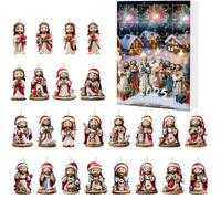 Jesus Advent Calendar 2025, Nativity Scene Countdown To Christmas With 24 Jesus Figurines Acrylic for Christmas Tree Ornaments,Christian Religious Nativity Scene Winter Decoration,Xmas Gifts (S5)