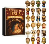 Jesus Advent Calendar 2025, Nativity Scene Countdown To Christmas With 24 Jesus Figurines for Christmas Tree Ornaments, Christian Religious Nativity Scene Biblical AdventCalendar Gift for Believers