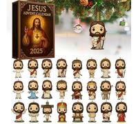 Jesus Advent Calendar 2025,Nativity Scene Countdown To Christmas With 24 Jesus Figurines for Christmas Tree Ornaments,Christian Religious Nativity Scene Biblical AdventCalendar Gift for Believers