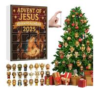 Jesus Advent Calendar 2025, Nativity Scene Countdown To Christmas With 24 Jesus Figurines Ornaments for Christmas Tree Decorations, Christian Religious Advent Calendar Gifts for Believers (a1)