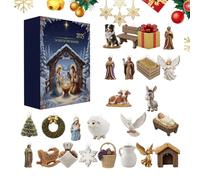 Jesus Advent Calendars 2025, The Nativity 24 Days Countdown Gift with 24 Scenarios of Jesus Birth, Collectible Ornaments for Religious Christian Believers