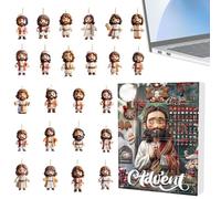 Jesus Advent Christmas Calendar - 2D Acrylic Religious Christian Jesus Decor | 24 Days Christian Tree Ornament Countdown to Christmas - for Home Wall Car Rearview Mirror Family Vacation