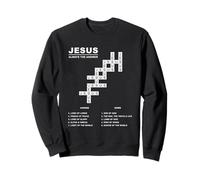 JESUS, Always The Answer - Christian Faith Crossword Puzzle Sweatshirt