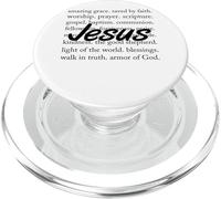 Jesus Amazing Grace Saved By Faith Worship PopSockets PopGrip for MagSafe