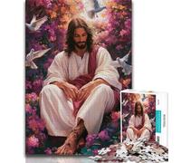 Jesus Among Flowers 2000 Piece Jigsaw Puzzles for Teenagers,Family Game Stress Reliever Difficult Challenge Artists Collection,Fine Art 70x100cm