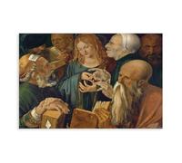 Jesus Among The Doctors by Albrecht Dürer Poster Print for Teen Boys Room Canvas Wall Art Canvas Painting Print Unframe 16x24inch