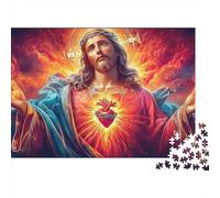 Jesus And Child Jigsaw Puzzles for Adults 1000 Puzzles for AdultsSacred Heart Jesus Challenging Puzzles Puzzle Game for The Whole for Women, Gifts for Men ColourfuG 38x26cm/100