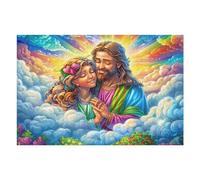 Jesus And Children 1000 Piece Pack Classic Jigsaw Puzzle Haze Flora Firmament Couple Puzzle Partners Ultra Difficult Wall Decor Easter New Year Creativity & Gift Giving 1000 PCS