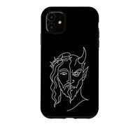 Jesus And Devil One Line Art Minimalist Duality Case for iPhone 11