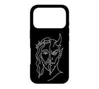 Jesus And Devil One Line Art Minimalist Duality Case for iPhone 17 Pro