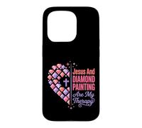 Jesus And Diamond Painting Are My Therapy Christian Tee Case for iPhone 15 Pro