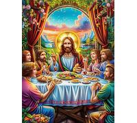 Jesus And Disciples at The Last Supper 1000 Piece Premium Jigsaw Puzzle Adult Jigsaws Brain Training Hobby Home Decor Winter Gift Unique Shaped Recycled Material 1000 PCS
