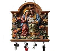 Jesus and Disciples Religious Wall Art Key Holder - Wall Mount Keychain Holder with Christian Keychains, Home Key Organizer, Perfect Housewarming Gift for Friends & Family (C)
