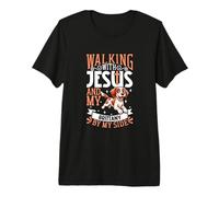 Jesus and Dog - Brittany Spaniel Premium T-Shirt