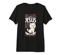 Jesus and Dog - West Highland Terrier Premium T-Shirt
