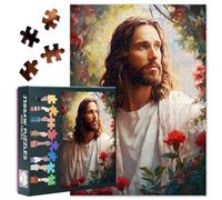 Jesus and Flowers Puzzles for Adults 1000 Pieces, Jesus Christ Jigsaw Puzzles, God Jesus Adult Puzzle for Adults, Educational Fun Games or Toys for Elders Friends 20X27 INCH
