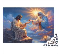 Jesus And God Father 1000pcs Jigsaw Puzzles for Adults 14+, Thick Cardboard, Two Men Clouds, Stress Relief Relaxation, Educational Entertainment, Idea for Home 70x50cm/1000pcs