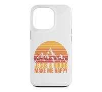 Jesus and Hiking Make Me Happy Fun for Unisex Hikers Case for iPhone 13 Pro