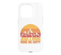 Jesus and Hiking Make Me Happy Fun for Unisex Hikers Case for iPhone 15 Pro