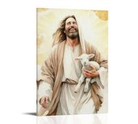 Jesus And Lamb Canvas Wall Art Pictures Bible Story Jesus Finds The Lost Lamb Prints Christian Salvation Wall Decor Poster Jesus Laughing Canvas Wall Art Picture Prints Hanging Photo Idea Decor 24x36i