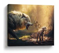 Jesus and Lamb Canvas Wall Art, Wolf and Lamb, Christian Decor, 12 x 16