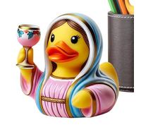 Jesus And Maria Duck Figurine - 3.5 Inch Resin Easter Christmas Resin Jesus Duck Statue For Easter, Christian Funny Decor For Home, Desk, Church Or Gifting - Cartoon Miniature Faith Ornaments