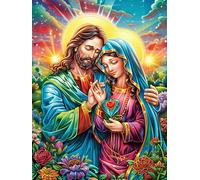 Jesus And Mary in A Magical Glow 1000 Pieces Classic Jigsaw Puzzle Scenery Science Fiction Puzzle for Adults Concentration Training Wall Art Mental Exercise Halloween Thick Cardboard 1000 PCS