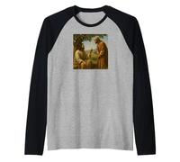 Jesus and Nathanael Under Fig Tree John 1:48 Biblical Scene Raglan Baseball Tee