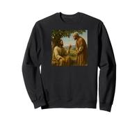 Jesus and Nathanael Under Fig Tree John 1:48 Biblical Scene Sweatshirt
