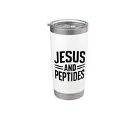 Jesus and Peptides Stack Fitness Biohacker Gym Science Bible Stainless Steel Insulated Tumbler