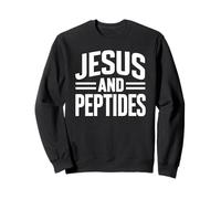 Jesus And Peptides Stack Fitness Biohacker Gym Science Bible Sweatshirt
