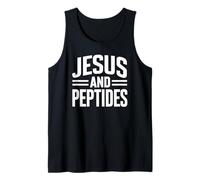 Jesus and Peptides Stack Fitness Biohacker Gym Science Bible Tank Top